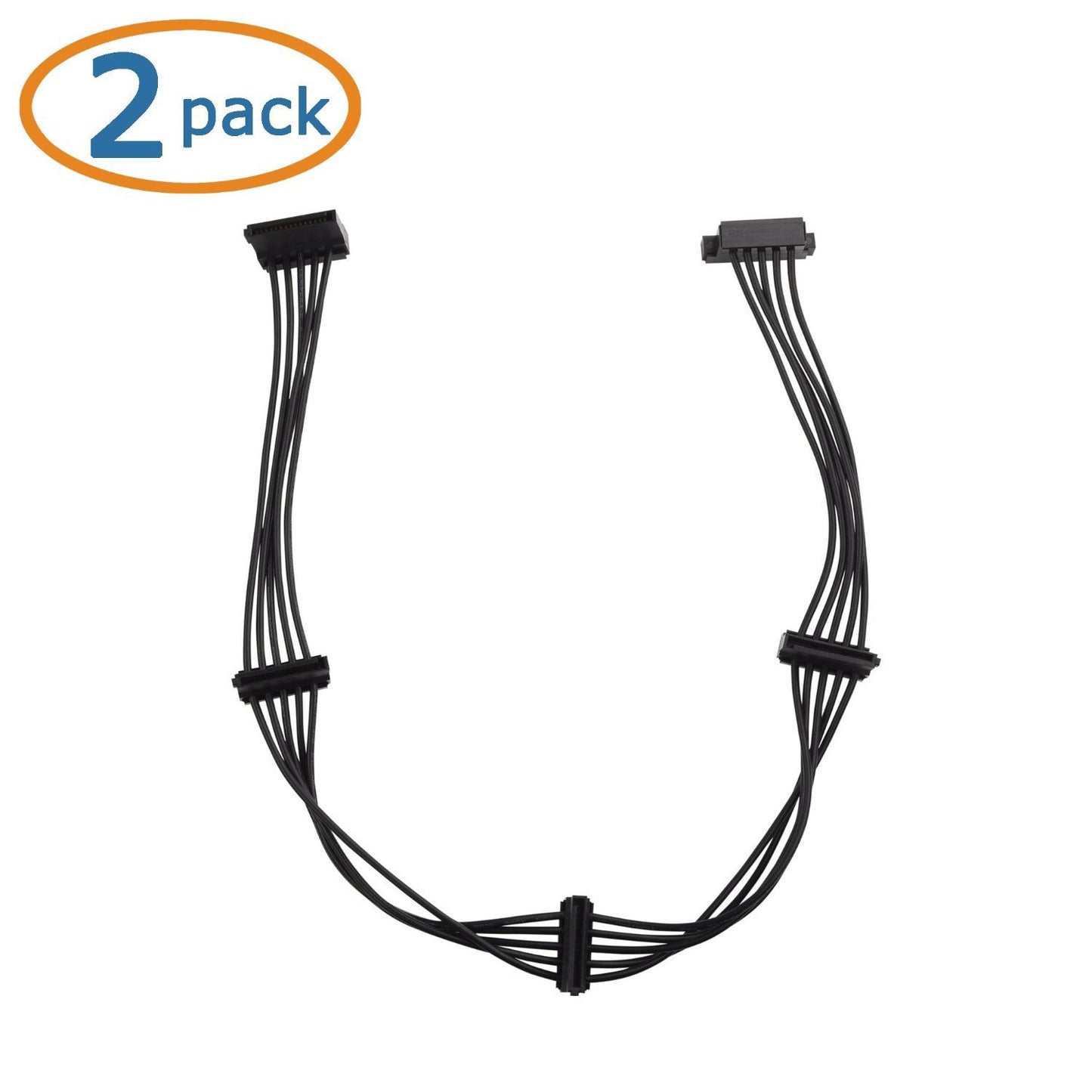 Cable Matters 2-Pack 15 Pin SATA to 4 SATA Power Splitter Cable - 18 Inches