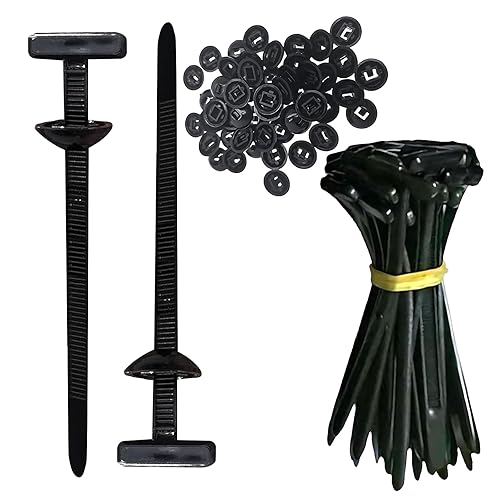 100PCS Nylon Universal Cable Tie Buckle - Heavy Duty Self-Locking Zip Ties Holder with Pin & Button Design, Plastic Cable Ties Tool Fasteners Car