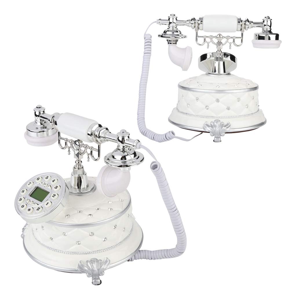High-end Retro Vintage Telephone,FSK/DTMF Dual System Rotary Dial Antique Landline Phone with LCD Display,Automatic IP and One-Touch Redial