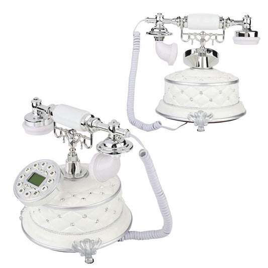 High-end Retro Vintage Telephone,FSK/DTMF Dual System Rotary Dial Antique Landline Phone with LCD Display,Automatic IP and One-Touch Redial