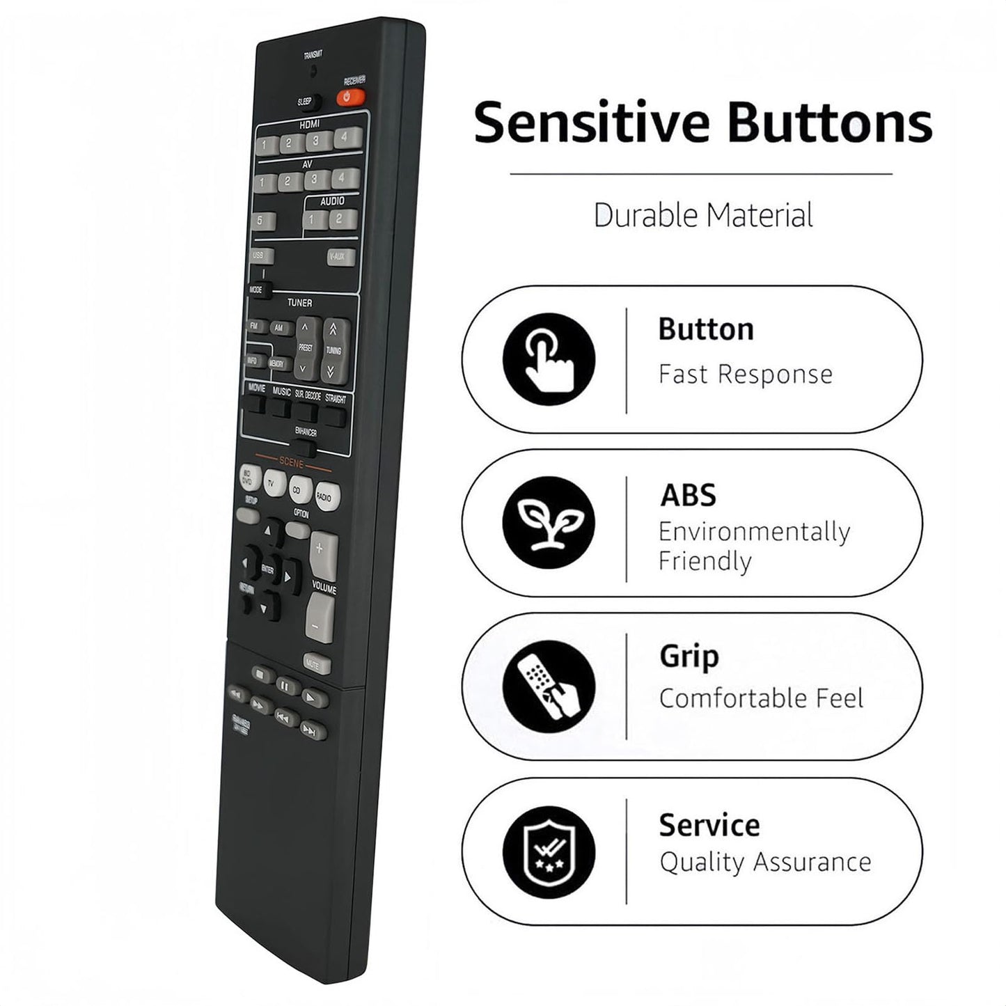 RAV463 Replacement Remote Control Compatible for Yamaha Home Theater AV Receiver ZA11350 RX-V373 HTR-3066 RX-V375