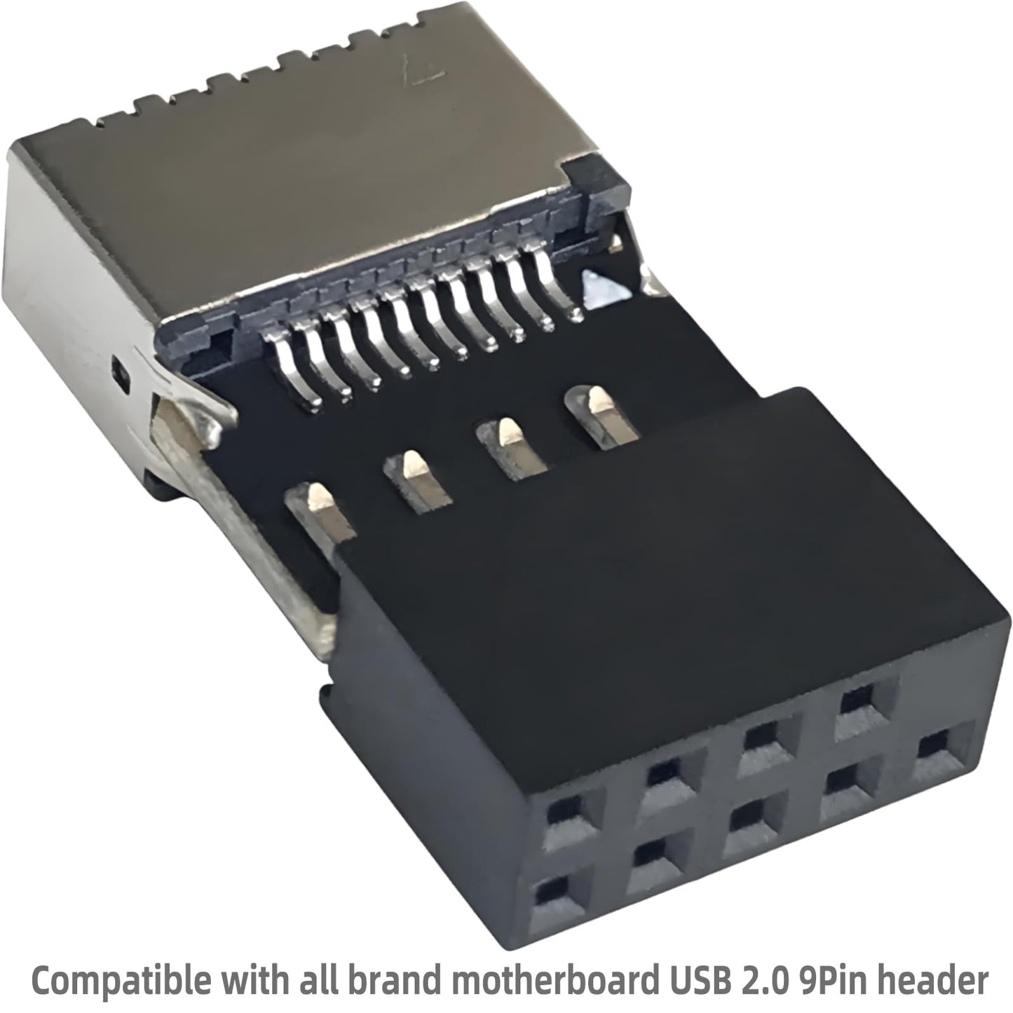 Bejavr USB 2.0 to USB 3.2 Gen 1 Header Adapter Front Panel Connector Motherboard 9Pin to Type-E/USB C