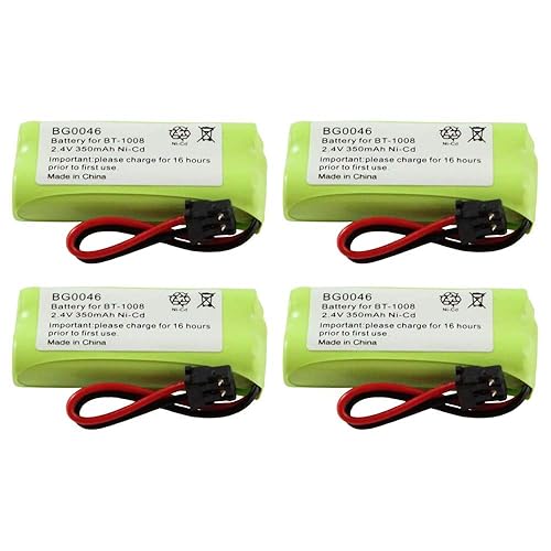 WAIR Rechargeable Cordless Phone Battery Ni-CD, 4 Pack, for Lenmar CBBT1008 CB-BT1008 23-596 23596 23-931 23931 43-221 43221 43-223 43223 43-269 43269