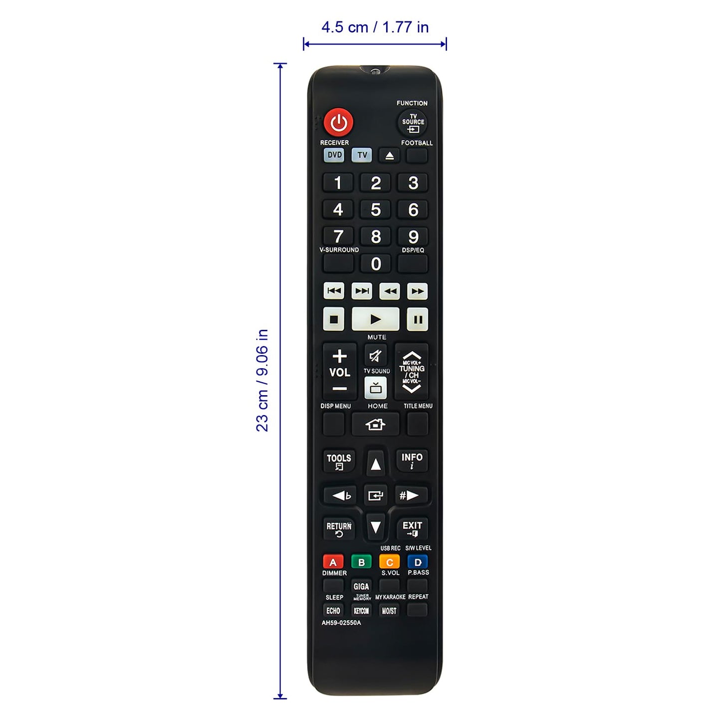 New AH59-02550A Replace Remote Fit for Samsung HT-F453K HT-F453HK HT-F445K HT-F455K HT-F450BK HT-F453RK HT-F450RK HT-F453HBK HT-F453HRK HT-F455BK