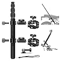 NEEWER Motorcycle Camera Mount Kit, Bicycle Handlebar Invisible Selfie Stick with Dual Ball Heads, Super Clamps, Action Camera Adapter Compatible