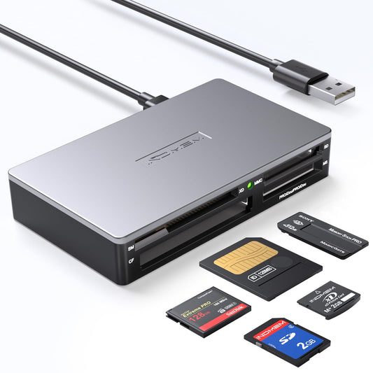 SmartMedia Card Reader Writer All-in-1 USB Universal Multi Card Adapter Slim Hub Read Smart Media, xD, SD, SDHC, SDXC, UHS-I, MMC, MS Pro Duo, CF, MD