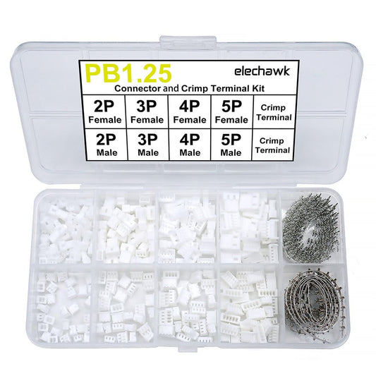 PB1.25 Male and Female Connectors and Crimp Terminal kit Compatible with Molex PicoBlade Connectors Plugs 1.25mm Pitch for Pixhawk 2.4.8 Drone Flight