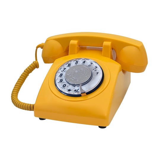 Benotek Antique Phone, Retro Rotary Dial Landline Telephone for Home Office Hote, Basic Single Line Vintage Phone 1980s for Seniors, Blue