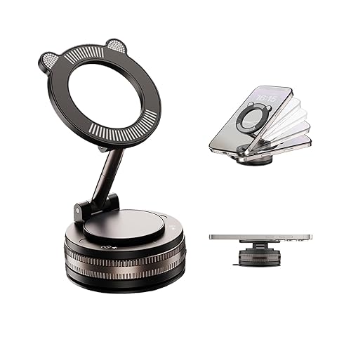Nanogel foldable vacuum magnetic phone holder, washable strong suction cup holder, suitable for all smartphones, can be used on smooth surfaces such