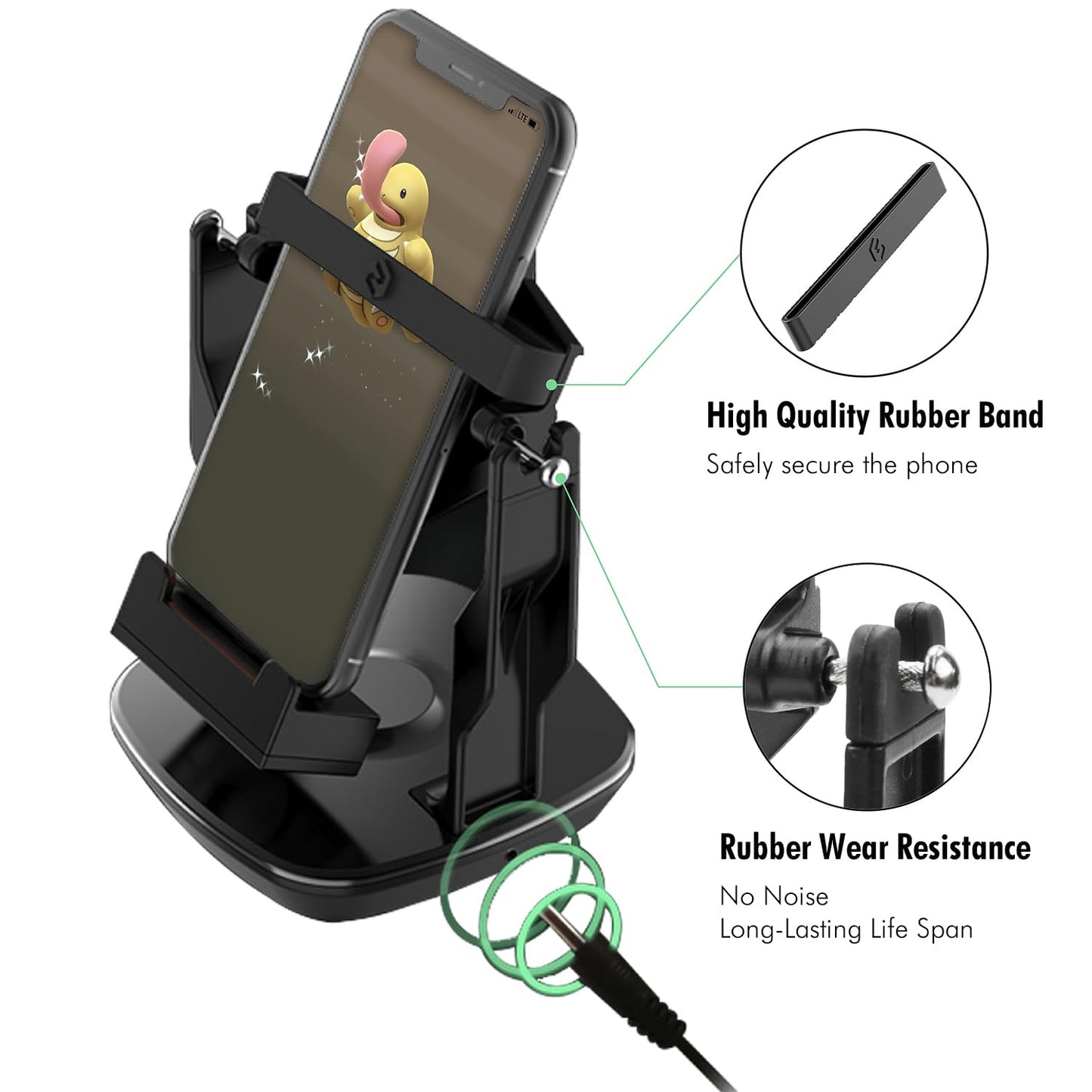 SNYZO Phone Swing, Phone Rocker Compatible for Pokemon go Walker Cellphone Pedometer Accessories (Mute Version)(USB Cable) (Battery Compatible) Quick