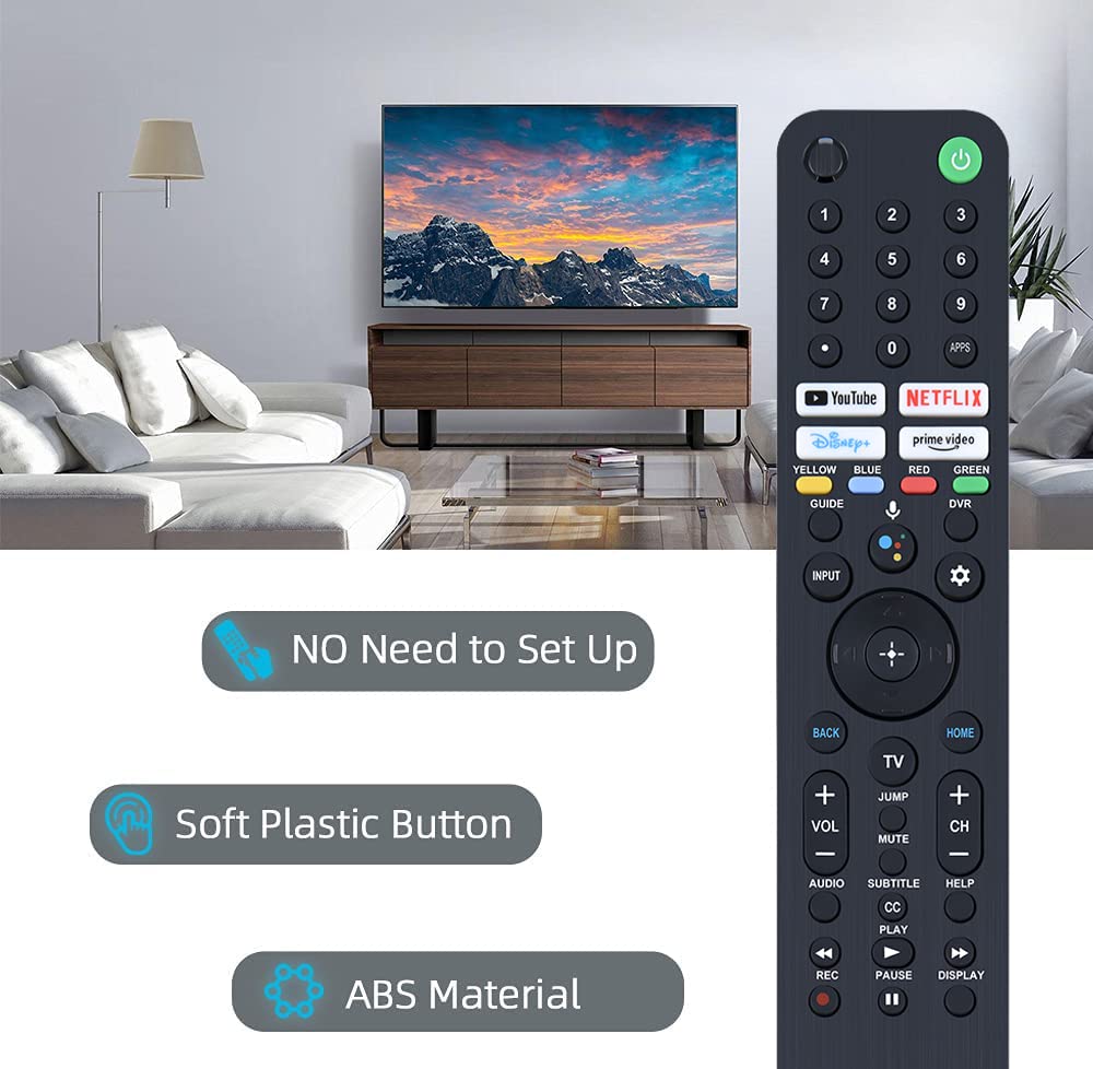 RMF-TX520U Replacement Voice Remote Control for Sony Smart Bravia TV XR77A80J KD65X80J XR65A80J XR65A90J XR55X90J XR55A80J KD55X80J KD85X85J XR65A80CJ