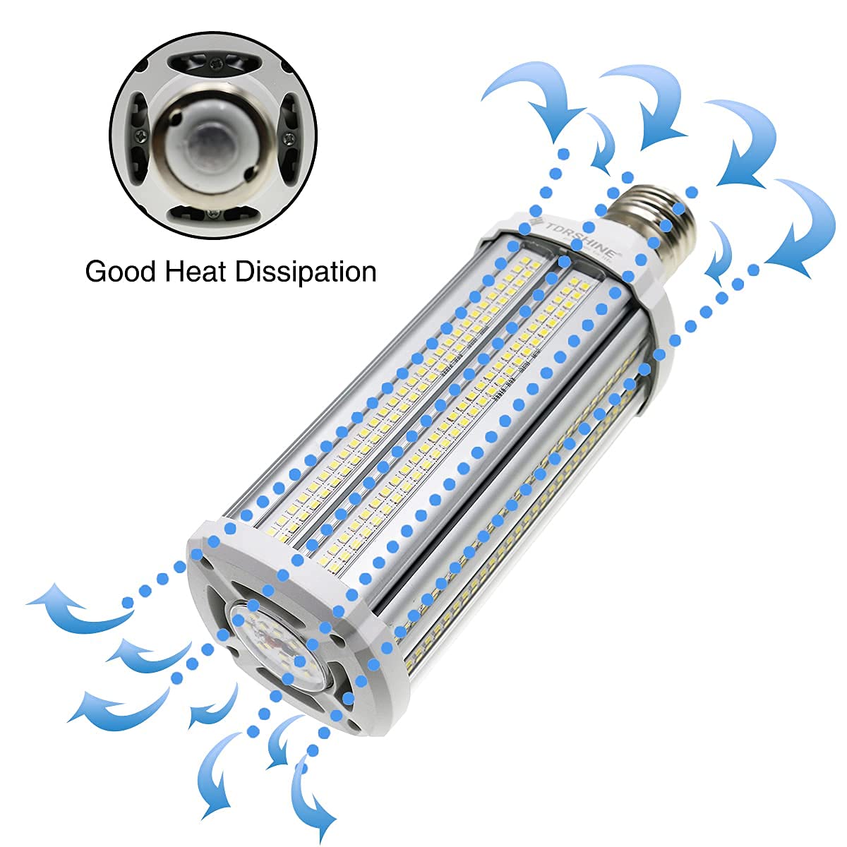 NC Super Bright 60W LED Corn Light Bulb 450 Watt Equivalent 7500 Lumens E39 Large Mogul Base Large Area 5000K Daylight White Outdoor Indoor Garage