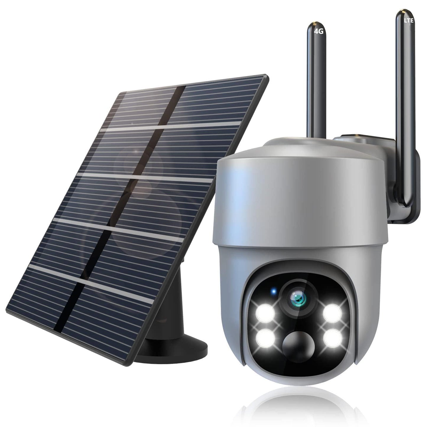 4G LTE Cellular Security Camera Security Cameras Wireless Outdoor Solar-Powered with 360° Pan & Tilt Surveillance,Pir Motion Detection,2K Color Night