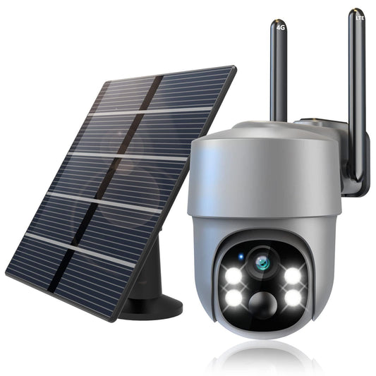 4G LTE Cellular Security Camera Security Cameras Wireless Outdoor Solar-Powered with 360° Pan & Tilt Surveillance,Pir Motion Detection,2K Color Night