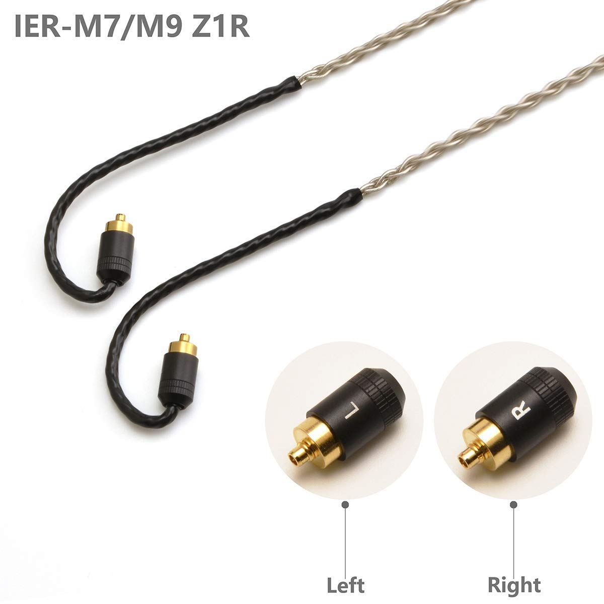 GUCraftsman 6N Single Crystal Silver Upgrade Earphone Cable 2.5mm/4.4mm Balance Earphone Upgrade Cable for Sony IER-M7 IER-M9 IER-Z1R (4.4mm Plug)