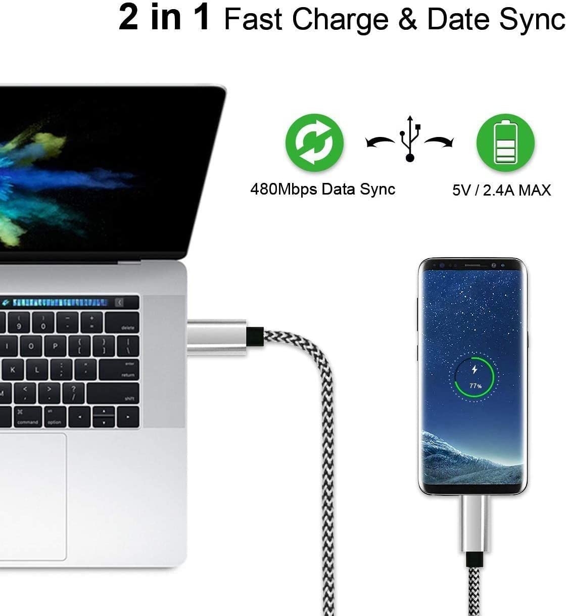 DEEGO Type C Charger Cable,15FT Long USB A to C Cable Compatible with Google Pixel 4 XL,Samsung S10 S9 Plus S8, Galaxy Note 10, LG V30, Braided