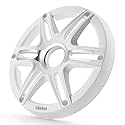 Clarion CMGP-101-SW 10-inch Premium Subwoofer Grille Sport Style, White, with Metallic Silver Accents