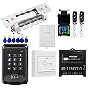 Door Access Control System RFID Keypad Electric Strike Lock Kit with Exit Button Doorbell Chime Remote Control