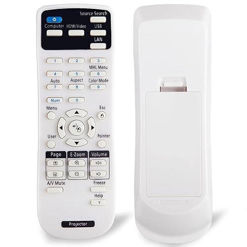 Projector Remote Control Only for Epson LCD Home Cinema, Powerlite, EB-,EX,VS, H, BrightLink, EMP- Series Projectors Remote Replacement