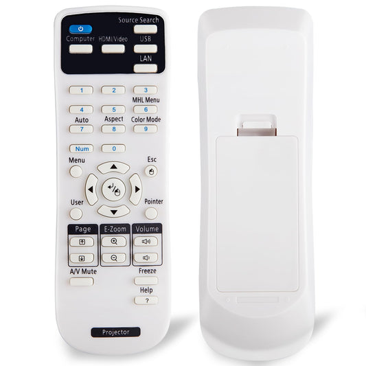 Projector Remote Control Only for Epson LCD Home Cinema, Powerlite, EB-,EX,VS, H, BrightLink, EMP- Series Projectors Remote Replacement