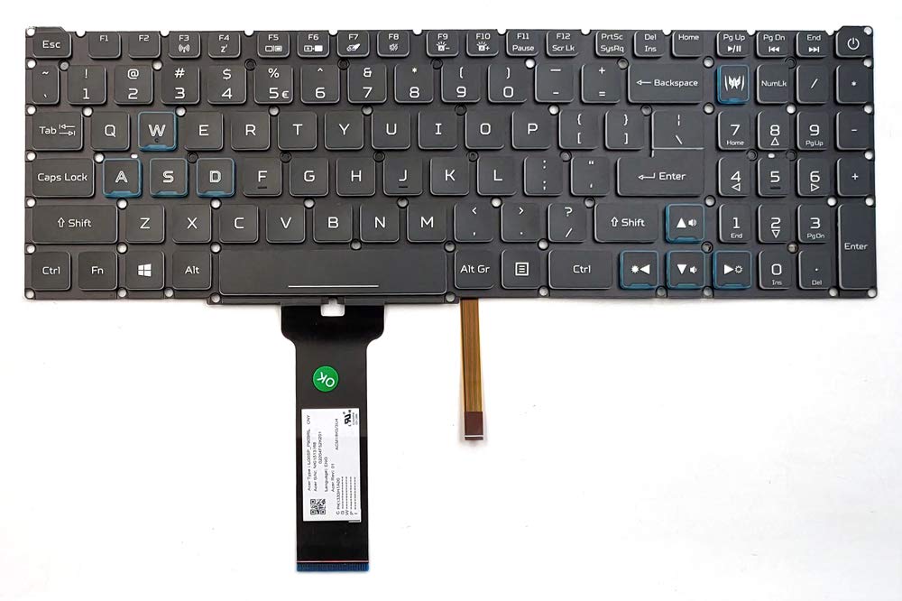 laptoppartshub Replacement Backlit Keyboard for Acer Predator Helios 300 PH315-52 PH317-53 Series Laptop