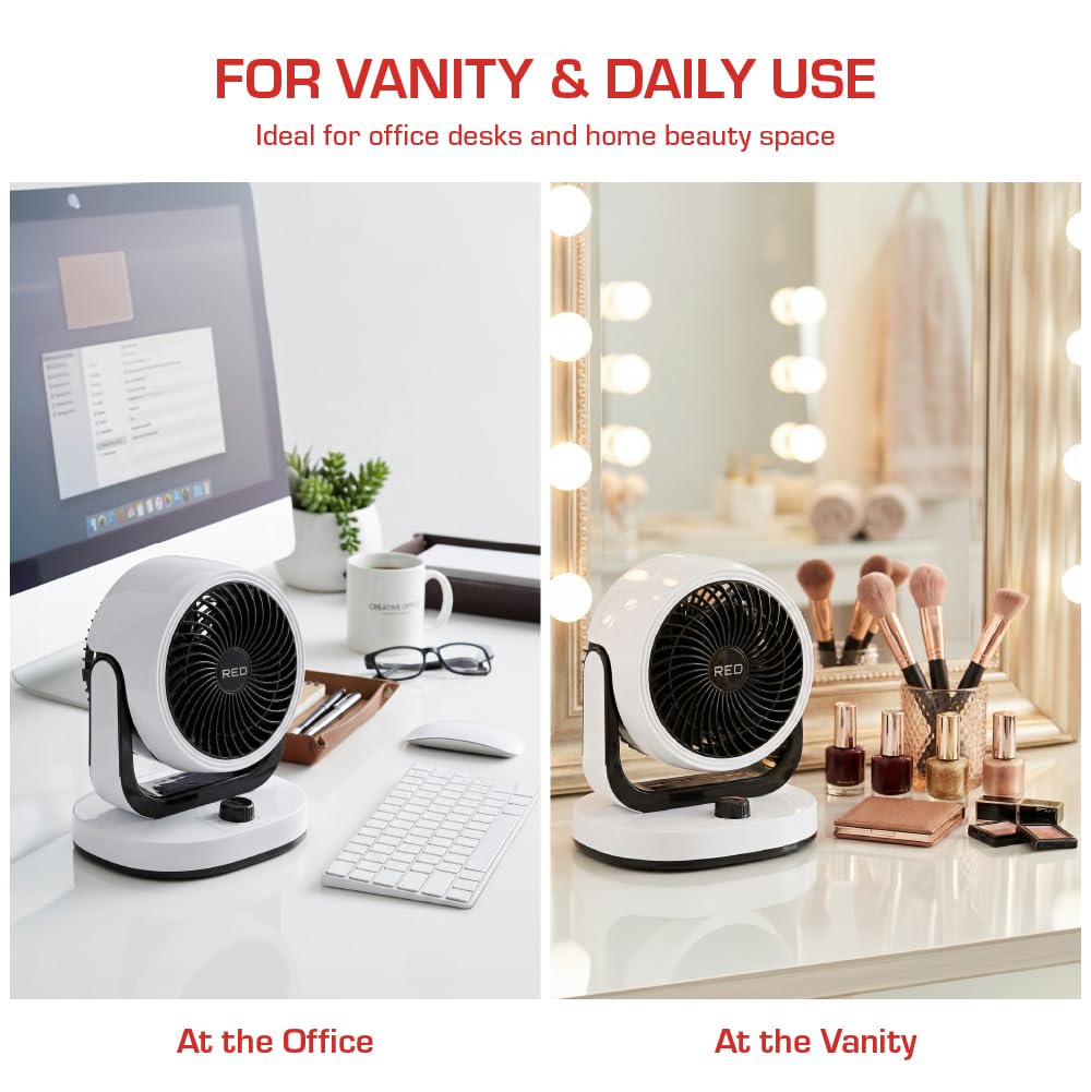 Red by Kiss Beauty Table Fan, Compact Air Circulator