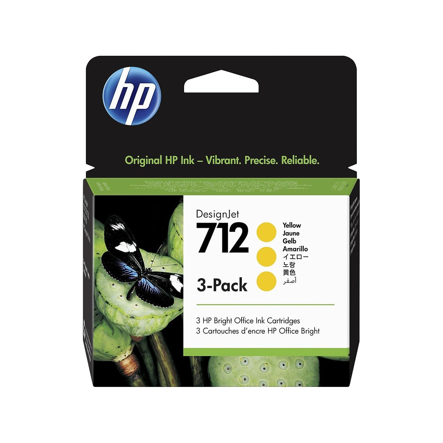 HP 712 Original Inkjet Ink Cartridge - Yellow - 3 / Pack