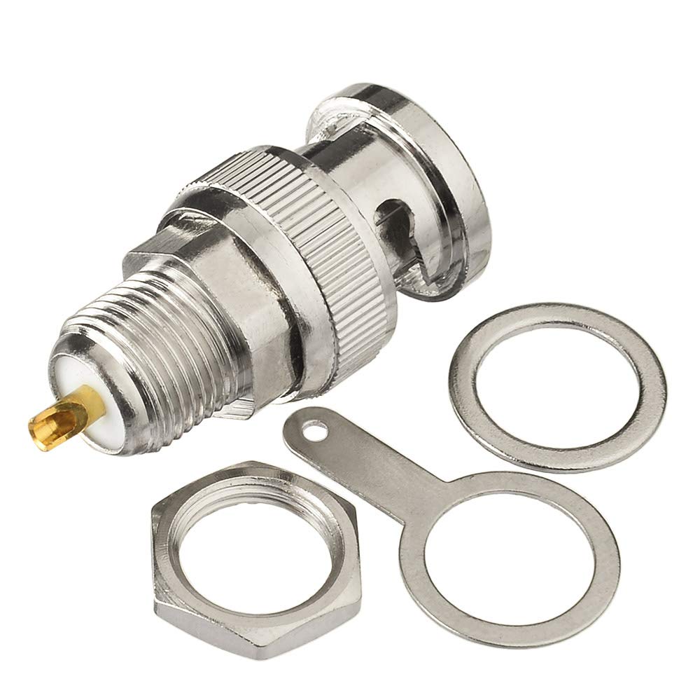 Superbat BNC Male Plug Nut Bulkhead Solder RF Connector Adapters for Antennas Ham Radio Camera 5pcs
