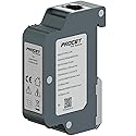 PROCET 10KV DIN Rail PoE Surge Protector IEEE802.3bt/PoE++ Up to 120W Gigabit PoE 10KV Lightning Suppressor, -40? to 185?, Industrial Zinc Alloy, Gas