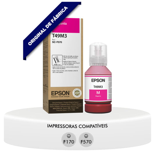 Epson T49M UtlraChrome Dye Sub Ink, Magenta, 140ml