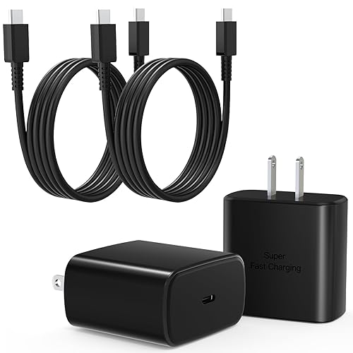 Super Fast Charger USB C,2Pack 3FT Phone USBC Cables with Type C Charger Fast Charging Blocks Compatible with Samsung Galaxy S25/S25 Ultra/S24
