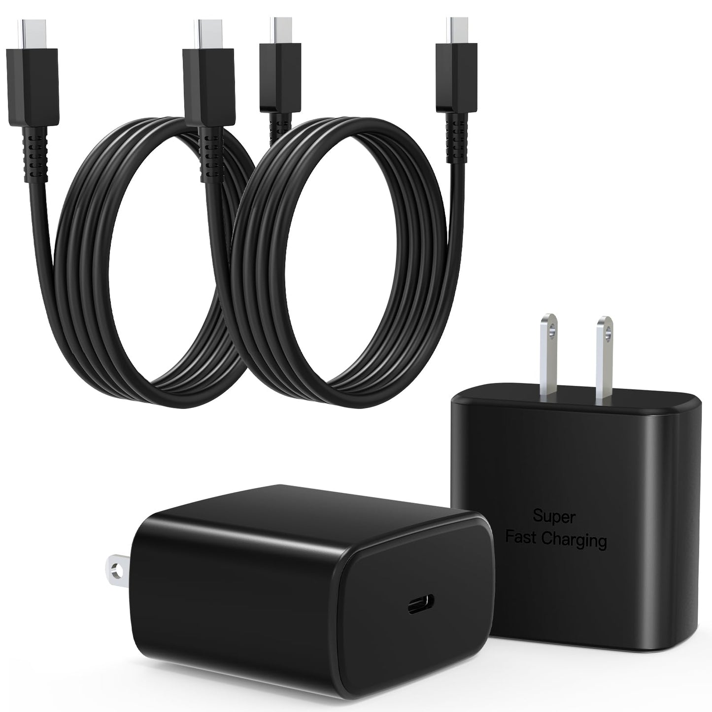 45W Super Fast Charger Block, 2Pack Type C Fast Charging Block with 6FT USB C Charger Cable Compatible with Samsung Galaxy S24 S23 S22 S21