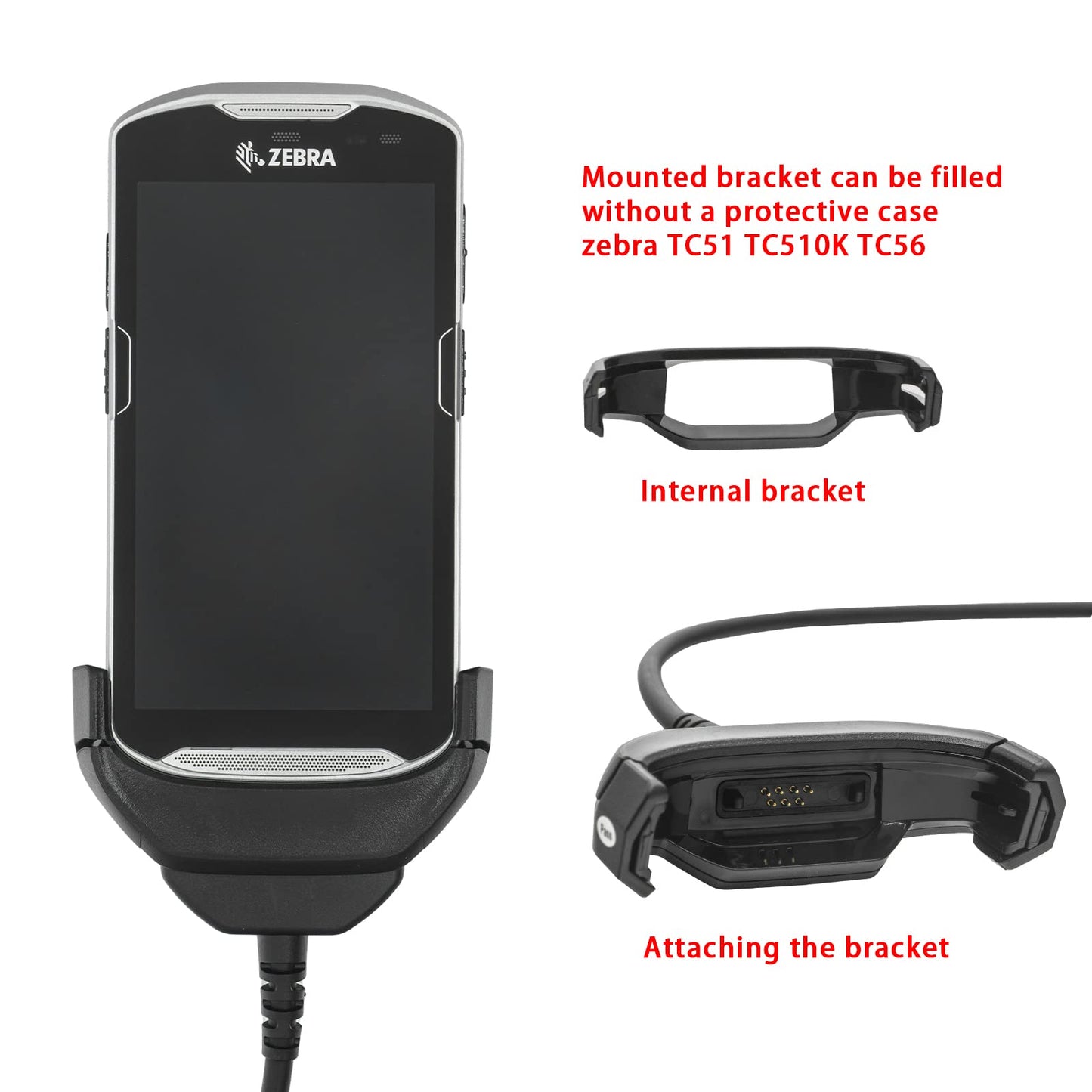 Tc51 Charger,Scanner Charger Cable for Zebra TC51 TC510K TC52 TC56 TC57,5V2A with 6ft Cable Fast Charger,Suitable Use for Baggage Handlers,Postal