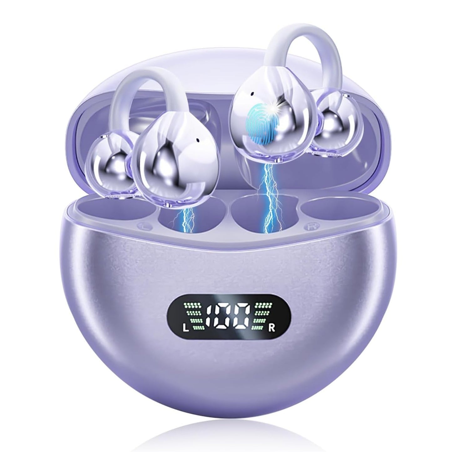 EXECCZO Ear Clip Earbuds Mini Open Ear Headphones Wireless Bluetooth Earphones for Sport Workout Driving Walking Running Compatible with iPhone…