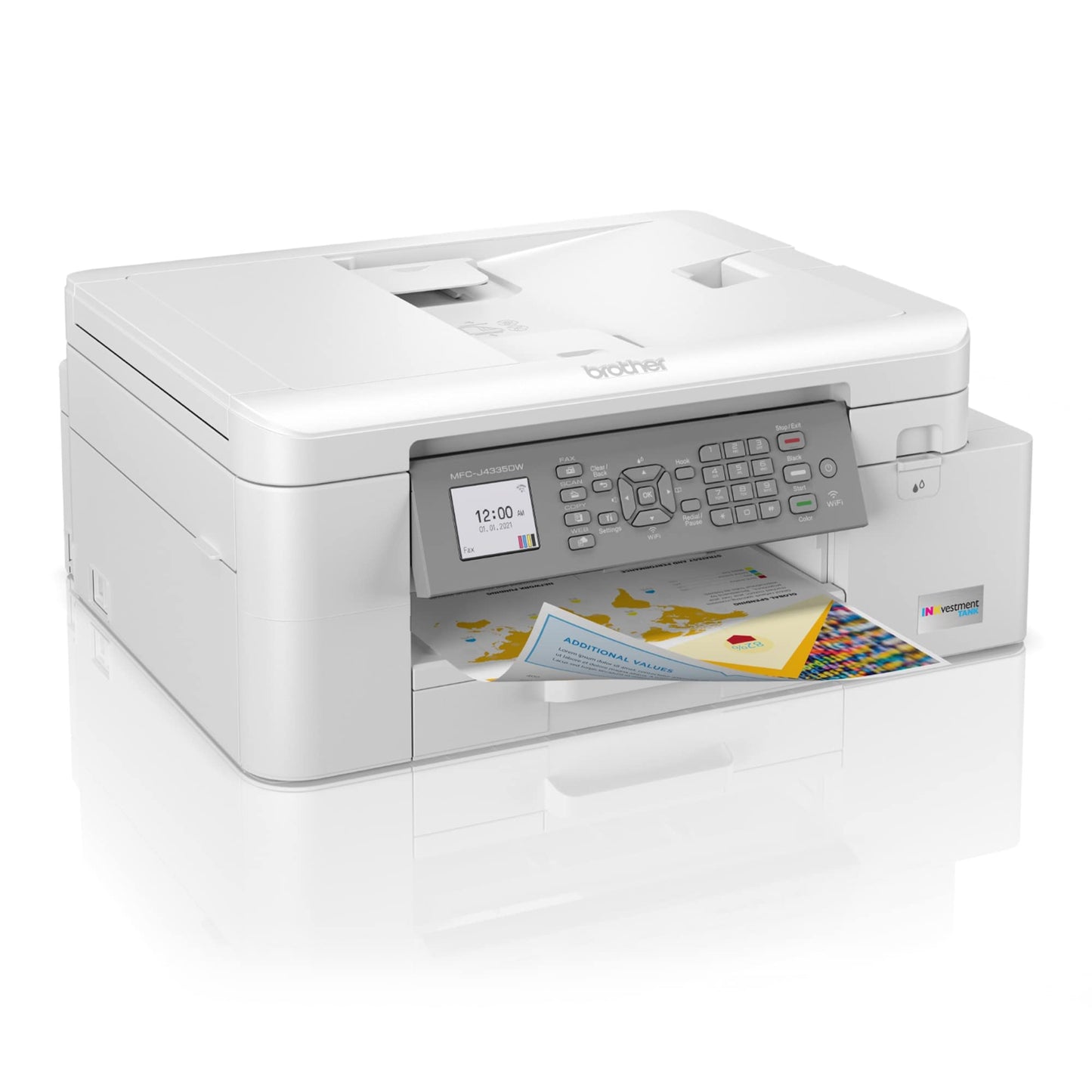 Brother MFC-J4335DW INKvestment Tank Wireless All-in-One Color Inkjet Printer, Up to 1-Year of Ink in-Box, Duplex Printing, Mobile and Cloud Print