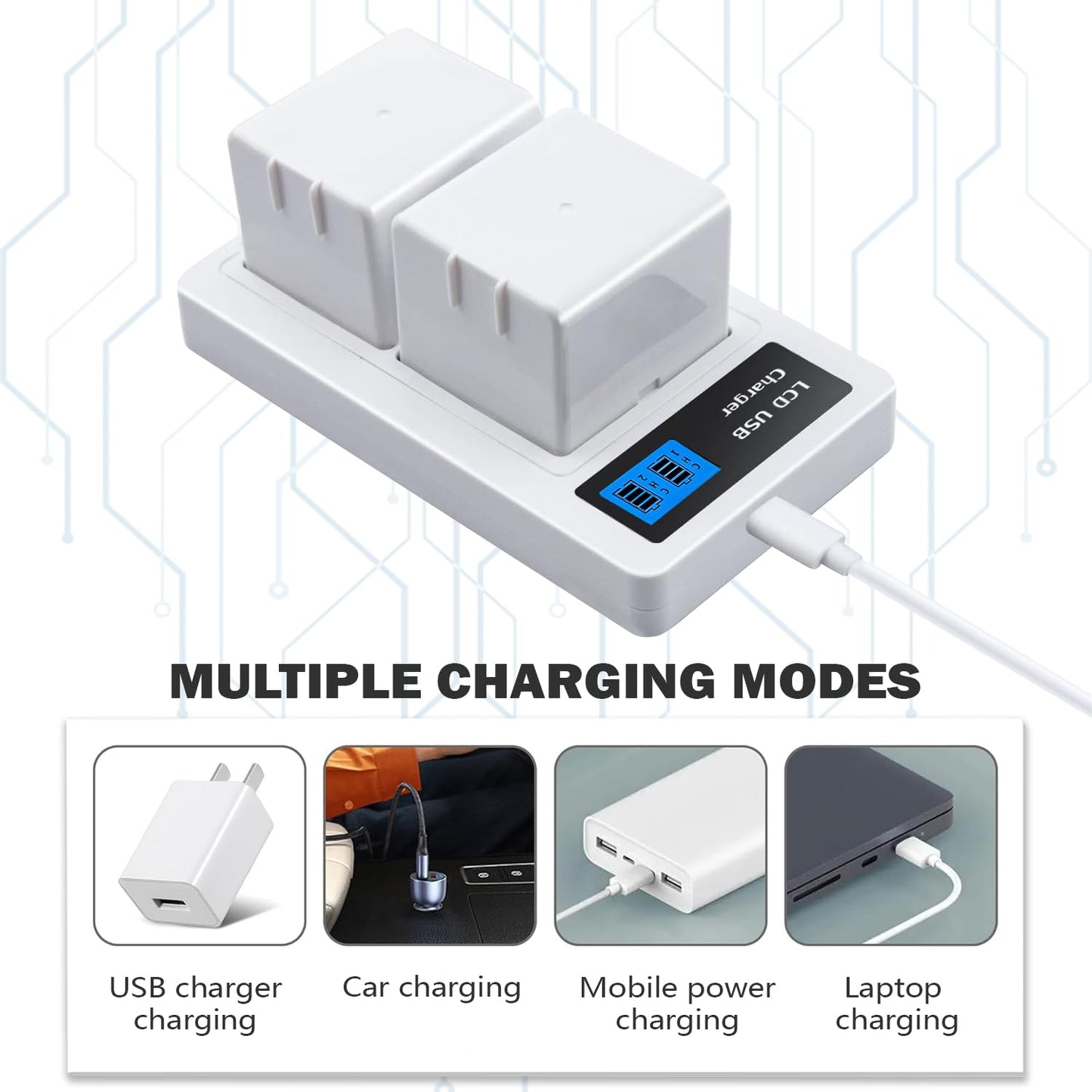 A AMANDA 2 Pack Rechargeable Batteries 7.2V/2440mAh/17.57Wh with Charging Station for Arlo Pro/Pro 2 Cameras(Charger Included)