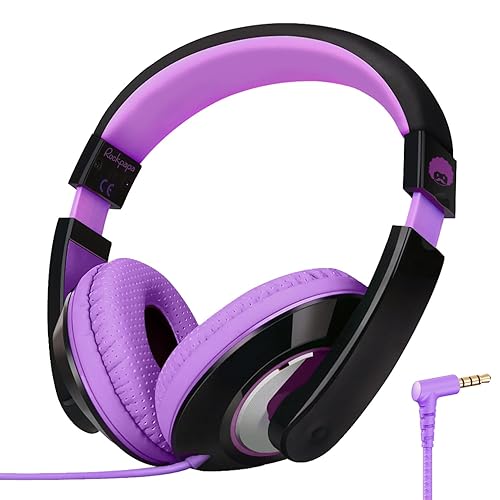 rockpapa Comfort Kids Headphones for School, Lightweight Childrens Boys Girls Teens Over-Ear Headphones Wired 3.5mm for CD DVD Player Tablet Phone…