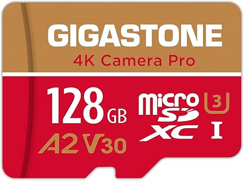 ?5-Years Data Recovery? GIGASTONE 128GB Micro SD Card, 4K Video Recording for GoPro, Action Camera, DJI, Drone, Nintendo-Switch, R/W up to 100/50 MB/s
