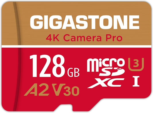 ?5-Years Data Recovery? GIGASTONE 128GB Micro SD Card, 4K Video Recording for GoPro, Action Camera, DJI, Drone, Nintendo-Switch, R/W up to 100/50 MB/s