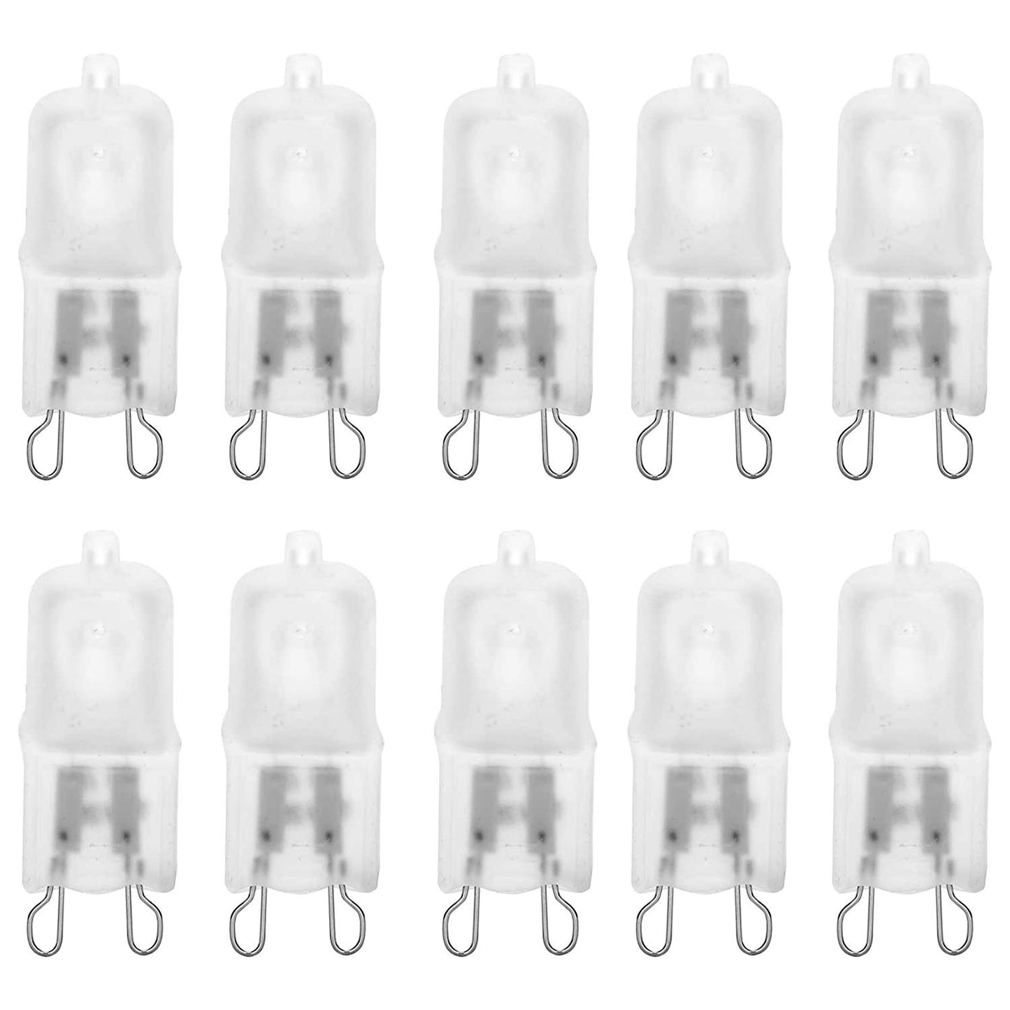 12Vmonster 10 Pack AC 120V 75W Warm White Frosted Halogen Light Bulb G9 JCD Type T4 Spot Light Replacement