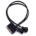 ZYAMY 2pcs Computer Cooling Fan Hub SATA to 2 x 3 Pin / 4 Pin PMW 12V PC Case Fan Power Adapter Cable, 3-Pin or 4-Pin (PWM Connector) to 15 Pin SATA