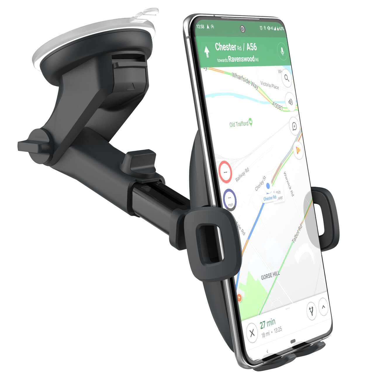 Encased [Updated V2] Samsung Phone Holder - Car Mount for Galaxy Models S20 S21 S22 S23 S24 Plus, Ultra, Dash + Windshield Mounting, Case Friendly