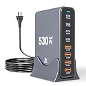 Zeroffi 530W USB C Charging Station, 8-Port Desktop Charger, PD 140W PD 65W QC 30W GaN ? Fast USB Charger Block for MacBook, Ipad, iPhone, Samsung