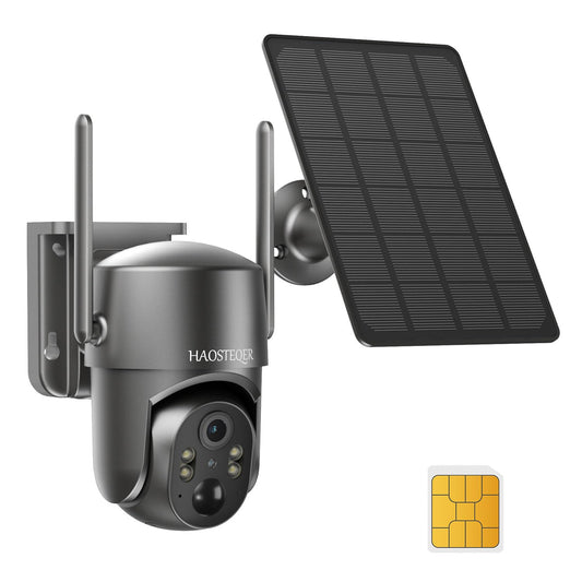 No WiFi Security Camera, 4G LTE Cellular Security Camera Outdoor, Solar Security Cameras Wireless Outdoor, 360 Camera with PTZ Control, PIR Detection
