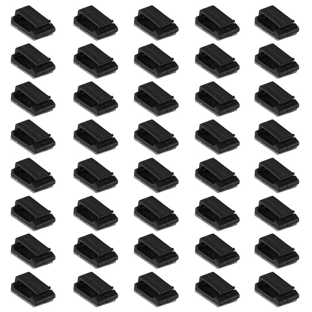 Aramox 40 Pcs Self Adhesive Auto Cord Fixed Clips Car Data Cable Light Cord Decorative Car Data Cable Organizer Wire Management Cord Tie Holder Fixed