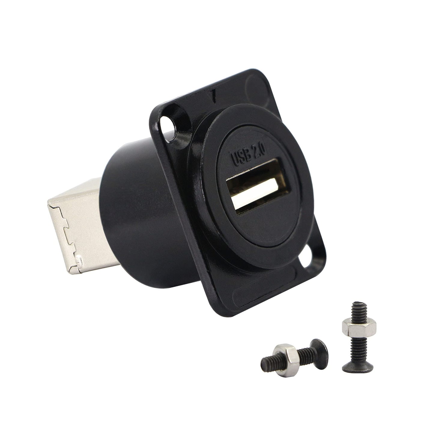QIANRENON D-Type Panel Mount Coupler USB 2.0 to USB B Female-to-Female Panel Fixed Pass-Through Module Converter Printer Scanner Adapter Extender