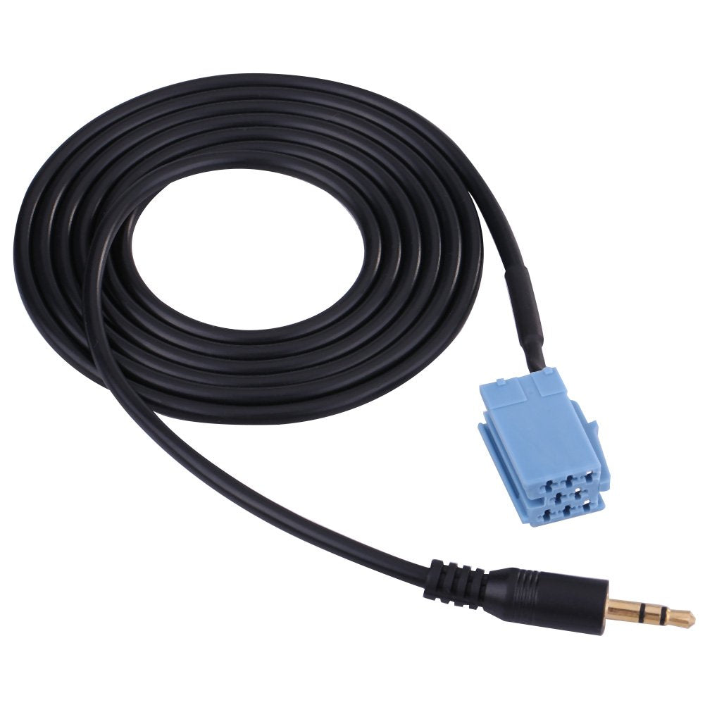 Qiilu Car o Adapter Cable, AUX Cable Music Interface Adapter 3.5 mm Jack 150cm Length Compatible for// B5///Blaupunkt