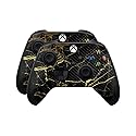 Carbon Fiber Skin Compatible with Microsoft Xbox Series X|S Controller (2 Pack) - Black Gold Marble - Premium 3M Vinyl Protective Wrap Decal Cover