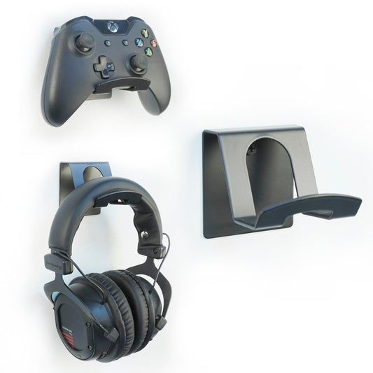 Monzlteck Gaming Controller & Headset Wall Mount Holder with Non-Slip Pads for Xbox, PS5?PS4,Switch pro,Headphone, PSVR-2, Backbag,All Metal Gamepad