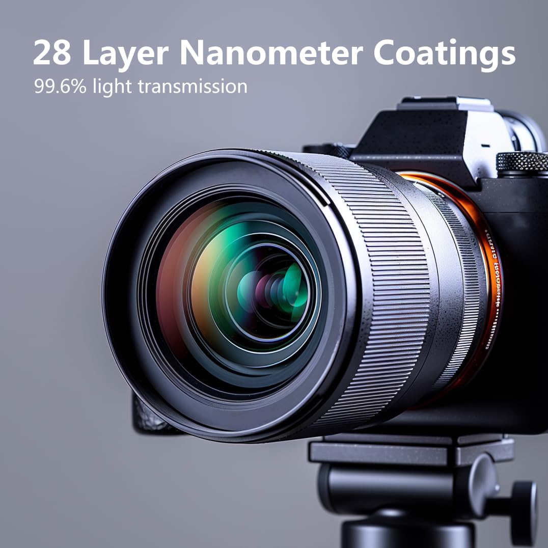 JONGSUN 58mm UV Filter, S-Pro HD Nano MRC Camera Ultraviolet Protection Filter, Multicoated, B270, Ultra-Slim, Lens Cloth Kit